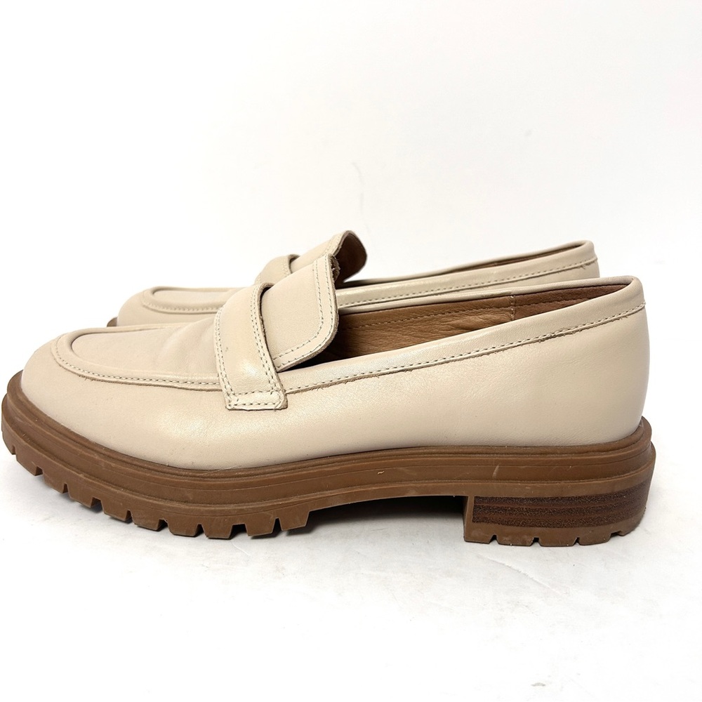 Madewell Cream Leather Lug Sole Penny Loafers - Picture 3 of 13